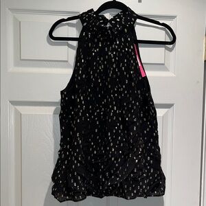 Lilly Pulitzer Black and Gold Sleeveless Blouse